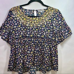 Ten Sixty Sherman Floral Peplum Blouse - (Girls L)
